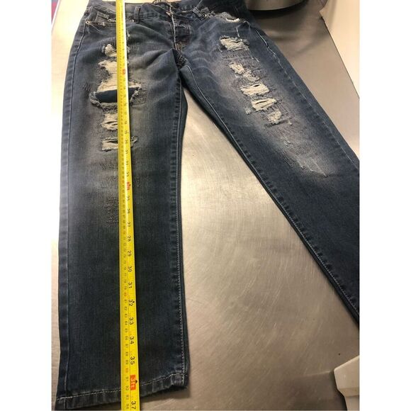 Premiere by Rue 21 Women’s Blue Ripped Styled High-Rise Mom Jeans Size 7/8 NWT - Picture 5 of 8